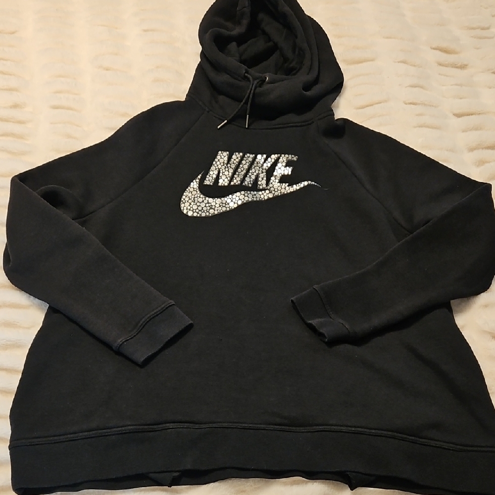 Nike Black Hoodie with Textured Logo